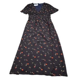 Madewell Floral Maxi Dress - Black and Red